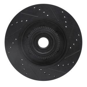 Ford F-150 Brake Rotor (1) - Front Left - R1 Concepts - Drilled & Slotted - Black - `04-`08